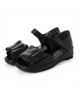 MODE ET JACOMO <D'ICI>フリルモチーフサンダル ブラック