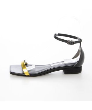 MODE ET JACOMO <MODE ET JACOMO>スリムストラップフラットサンダル イエローメタリック