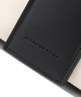 style code 【MERCURYDUO/マーキュリーデュオ】カードケース付 軽量キャンバスロゴ 2WAYトートバッグ アイボリーブラック