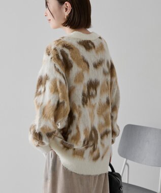 AMERICAN HOLIC ニュアンス柄ニットカーディガン Ivory