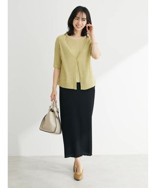 Green Parks テープヤーンドッキングニットプルオーバー Light Green