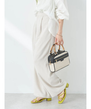 earth music&ecology タックワイドパンツ Ivory