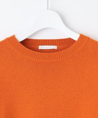 自由区 【洗える】コットンポリミドルゲージ ニット オレンジ