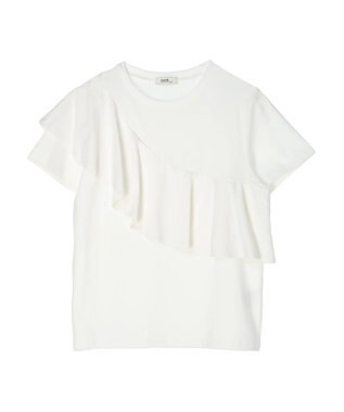 earth music&ecology フロントフリルプルオーバー Ivory