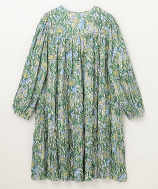 GRACE CONTINENTAL フラワープリントティアードミニワンピース グリーン