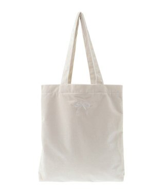 earth music&ecology ベロアトートバッグ Ivory