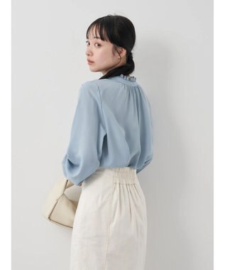 earth music&ecology ２ＷＡＹスタンドフリルブラウス Sax