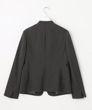 J.PRESS LADIES S 【洗える】アルガンシルク ノーカラー ジャケット グレー系