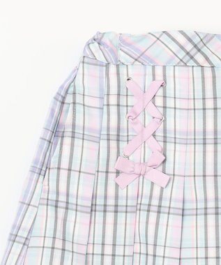 ANY KIDS チェック柄 ガーリー スカパン ミント系