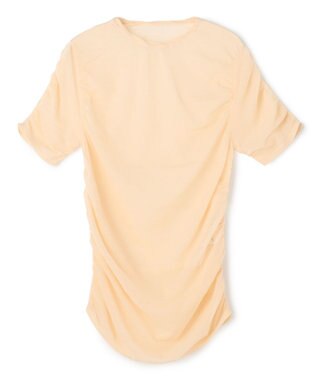BEIGE， TOPAZ / アレンジギャザー ニット Peach
