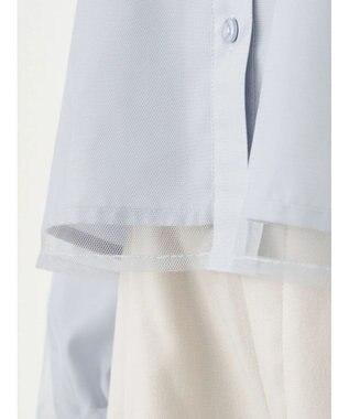 earth music&ecology チュールレイヤードシャツ Sax