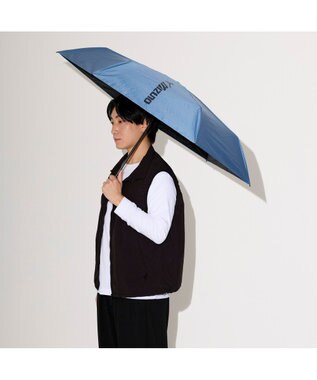 MOONBAT 【WEB限定】MIZUNO  (ミズノ)  BIGロゴ 無地 日傘 折りたたみ傘 パラソル 晴雨兼用 軽量 一級遮光 遮熱効果 遮光率100% UV遮蔽100% ターコイズブルー