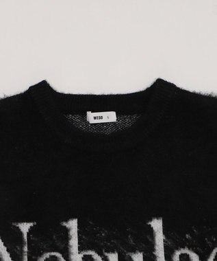 WEGO 【ユニセックス着用ITEM/MLサイズ展開】ファジーグラデーションプルオーバー ブラック