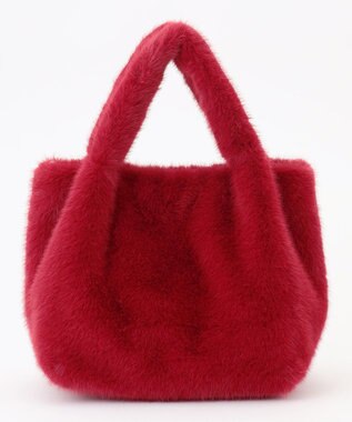 ANY カラーファーバッグ レッド