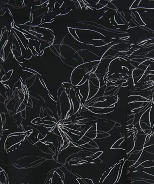 Tiaclasse 【洗える】フラワープリントスカート ブラック