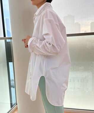 UNFILO 【洗える】イージーケア オーバーシャツ ホワイト