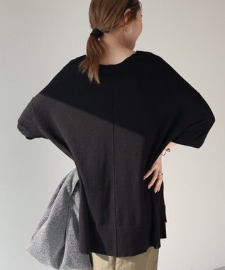 AMERICAN HOLIC バイパチＶネックワイドニットカーディガン Black