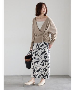 Te chichi 【2026年3月InRed掲載波瑠さん着用】ペイントパターンナロースカート オフホワイト