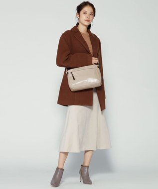 LA BAGAGERIE コーティングキャンバス ショルダーバッグ ライトベージュ