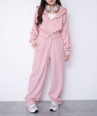 WEGO ショートZIPパーカー ピンク