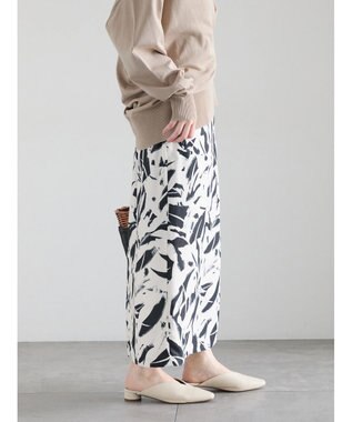 Te chichi 【2026年3月InRed掲載波瑠さん着用】ペイントパターンナロースカート オフホワイト