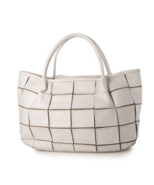 UNBILLION ピークスピーク PEAKSPEAK / 牛革パッチワーク・フラップトートL アイボリー