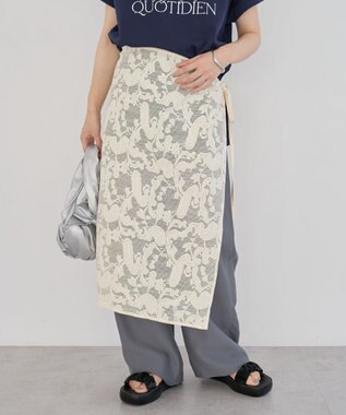 Green Parks レース巻きスカート Ivory