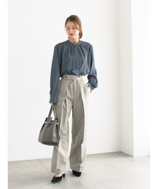 Te chichi シャイニーワイドスラックス グレー