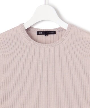 23区 【洗える】ウーステッドウール リブ ニット ベージュ系