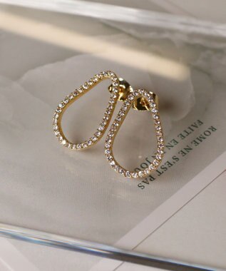 Tiaclasse 【金属アレルギー対応】ティアドロップサークルピアス ゴールド