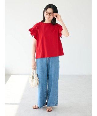 CRAFT STANDARD BOUTIQUE 袖ギャザーフレアプルオーバー Red