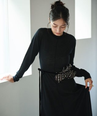 #Newans オリガミデザインベルト ネイビー(ツイード)