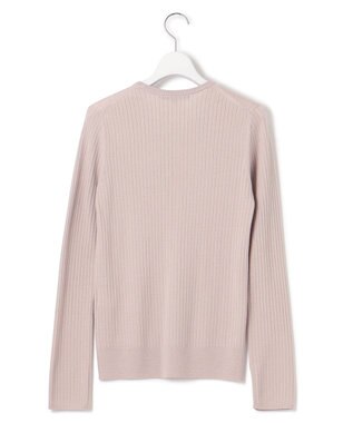 23区 【洗える】ウーステッドウール リブ ニット ベージュ系