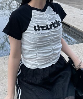 WEGO シャーリングラグラントップス ホワイト