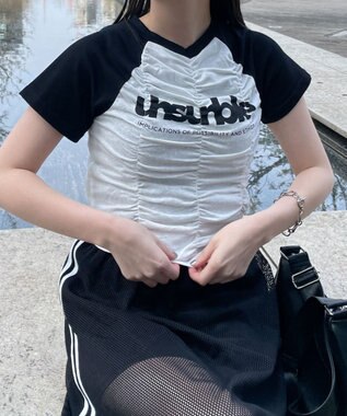 WEGO シャーリングラグラントップス ホワイト