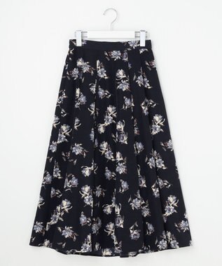ANY SIS フラワータック スカート ネイビー系