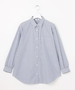 J.PRESS LADIES S エステネージュストライプ シャツ ブラウス ネイビーストライプ系