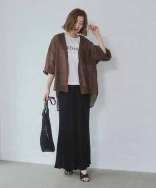 WEGO 【2026年春夏新作】シアーシャツ ダークブラウン