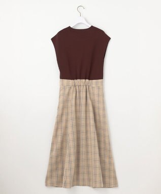 ANY SIS 【洗える】ニットコンビ ワンピース ダークブラウン系