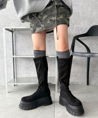 WEGO 厚底ボリュームロングブーツ ブラックその他