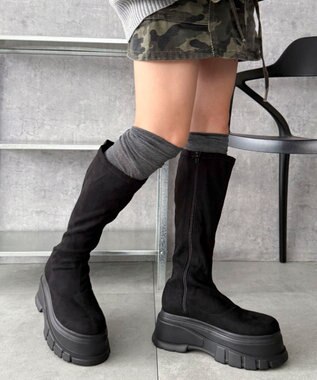 WEGO 厚底ボリュームロングブーツ ブラックその他