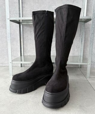 WEGO 厚底ボリュームロングブーツ ブラックその他