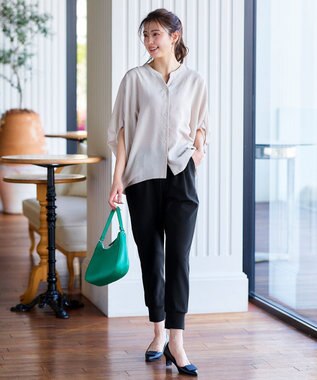 Tiaclasse L 【日本製・洗える】ロイカジョガーパンツ ブラック