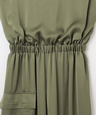 NAVE 【Nave・洗える】ヴィンテージサテン オールインワン カーキ系