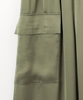 NAVE 【Nave・洗える】ヴィンテージサテン オールインワン カーキ系