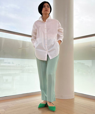 UNFILO 【洗える】イージーケア オーバーシャツ ホワイト