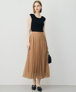 ICB カールマイヤープリーツ スカート アンバーブラウン