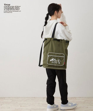 ROOTOTE 8388【スヌーピー】IP.セオルー.デルタ.ピーナッツ-9J 03：オリーブ