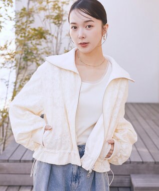 earth music&ecology エッジチュールラメテレコタンクトップ Ivory