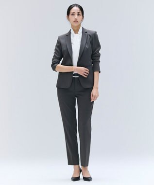 BEIGE， 【洗える】CINDY / クロップドパンツ C.Gray x White